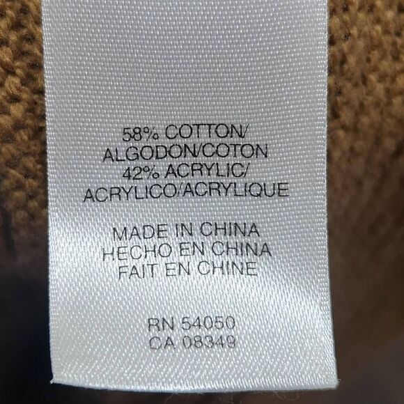 Jones New York brown ribbed knit button front double breasted sweater 1X pockets - Picture 6 of 8